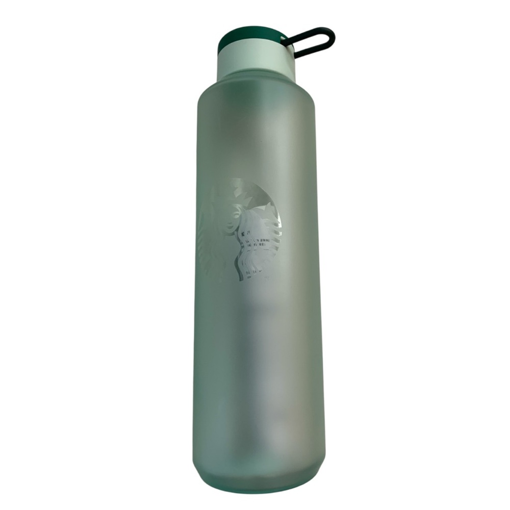 Starbucks Siren Soft Touch Plastic Water Bottle, 24oz Green Frosted Tumbler NWT - Picture 6 of 6